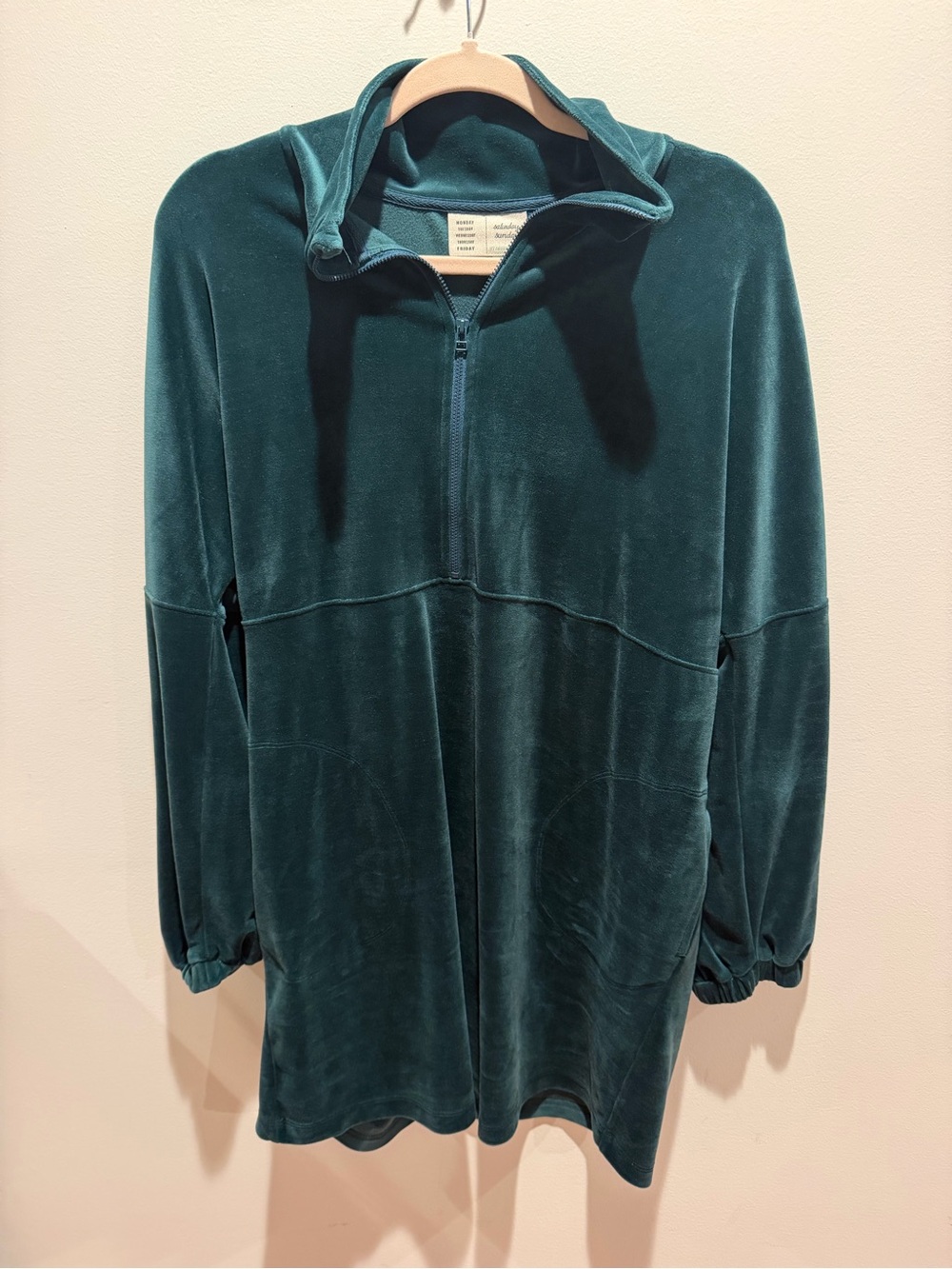 Anthropologie Saturday Sunday Teal Velvet Hooded Mini Dress Size Small